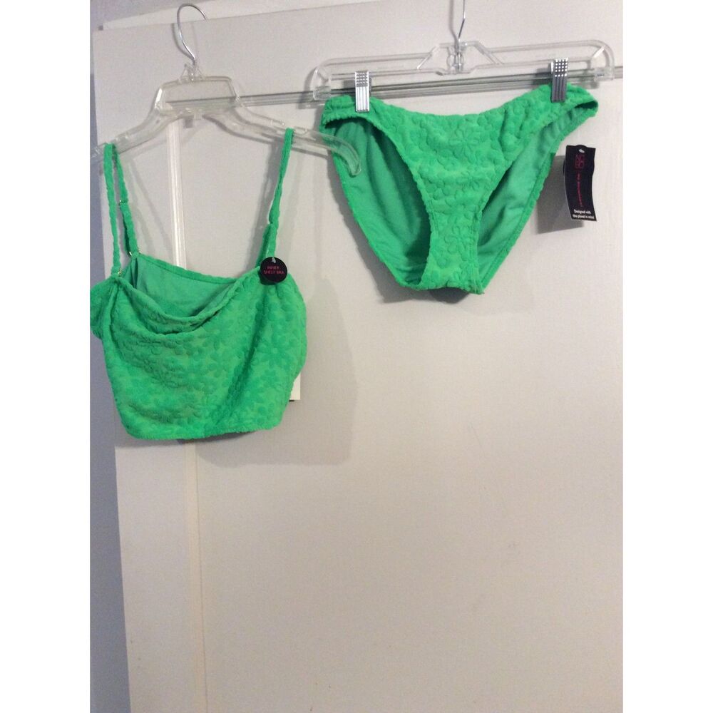 New NWT Green Size Large 11-13 Swim Suit Floral